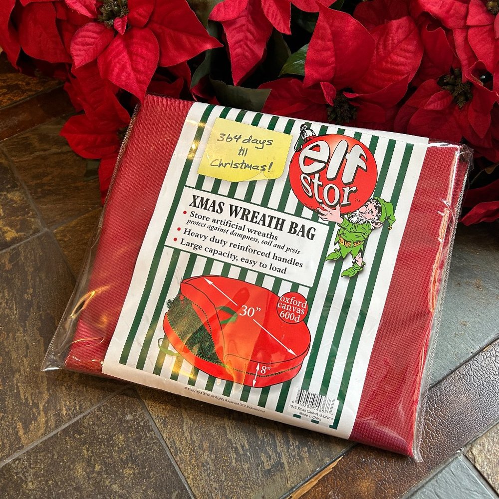 Elf Stor 30-Inch Canvas Wreath Storage Bag (NEW)